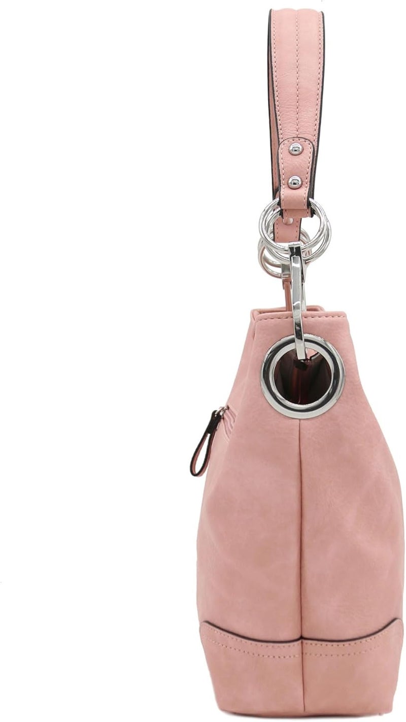Alyssa Hobo Shoulder Bag with Big Snap Hook Hardware - Image 3